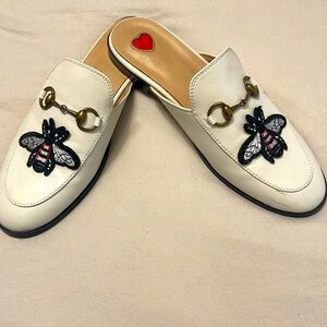 White slides loafers  size 6